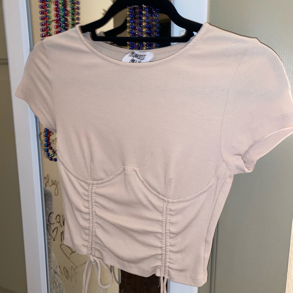 cream colored princess polly top with ties!
